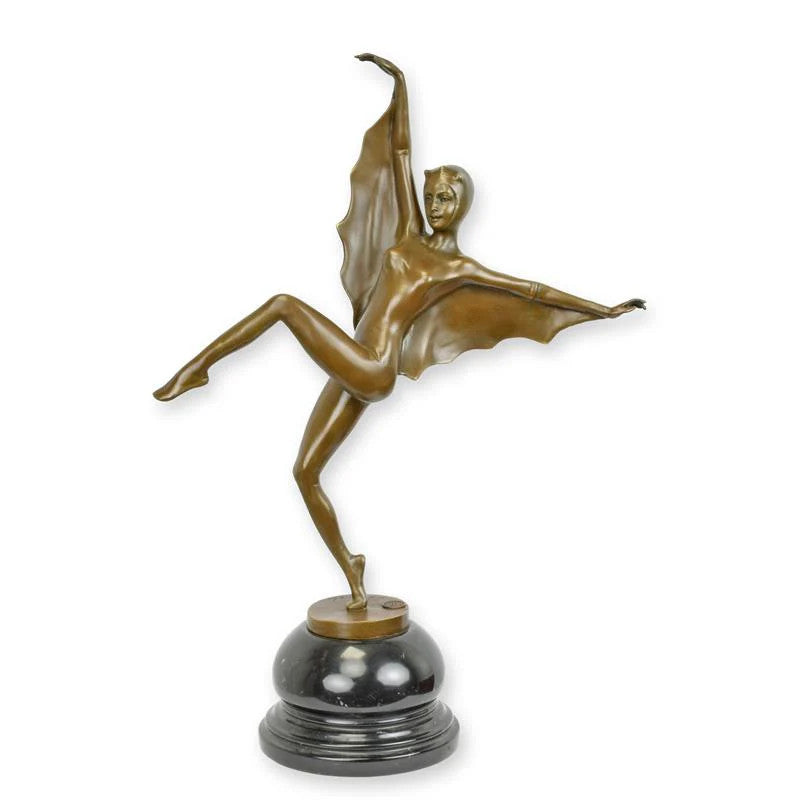 STATUE MODERNE SCULPTURE BRONZE INTITULÉE LA FILLE CHAUVE-SOURIS