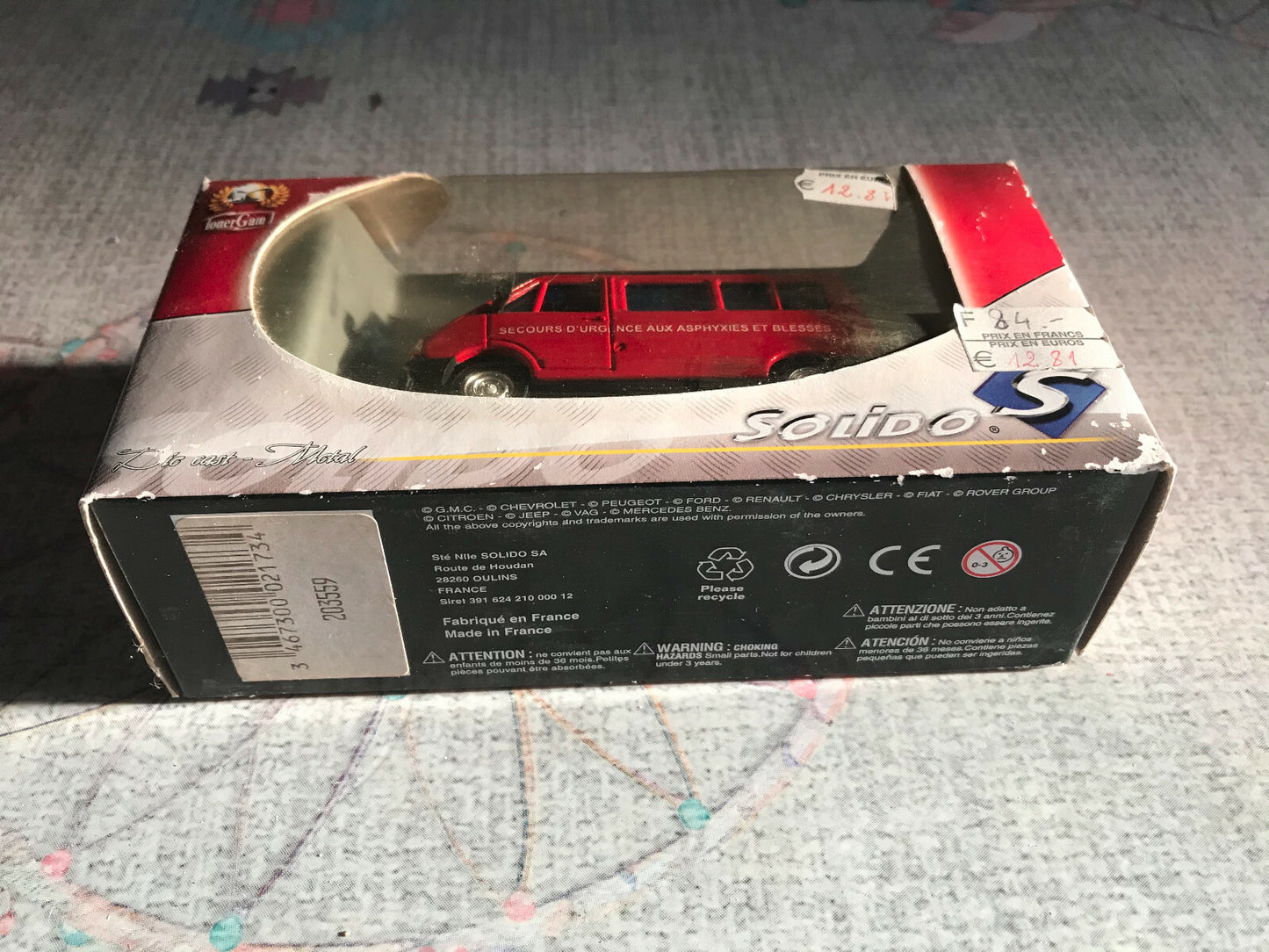 Voiture Miniature Pompiers Camion 2173 Renault Trafic Solido TonerGam 1/50