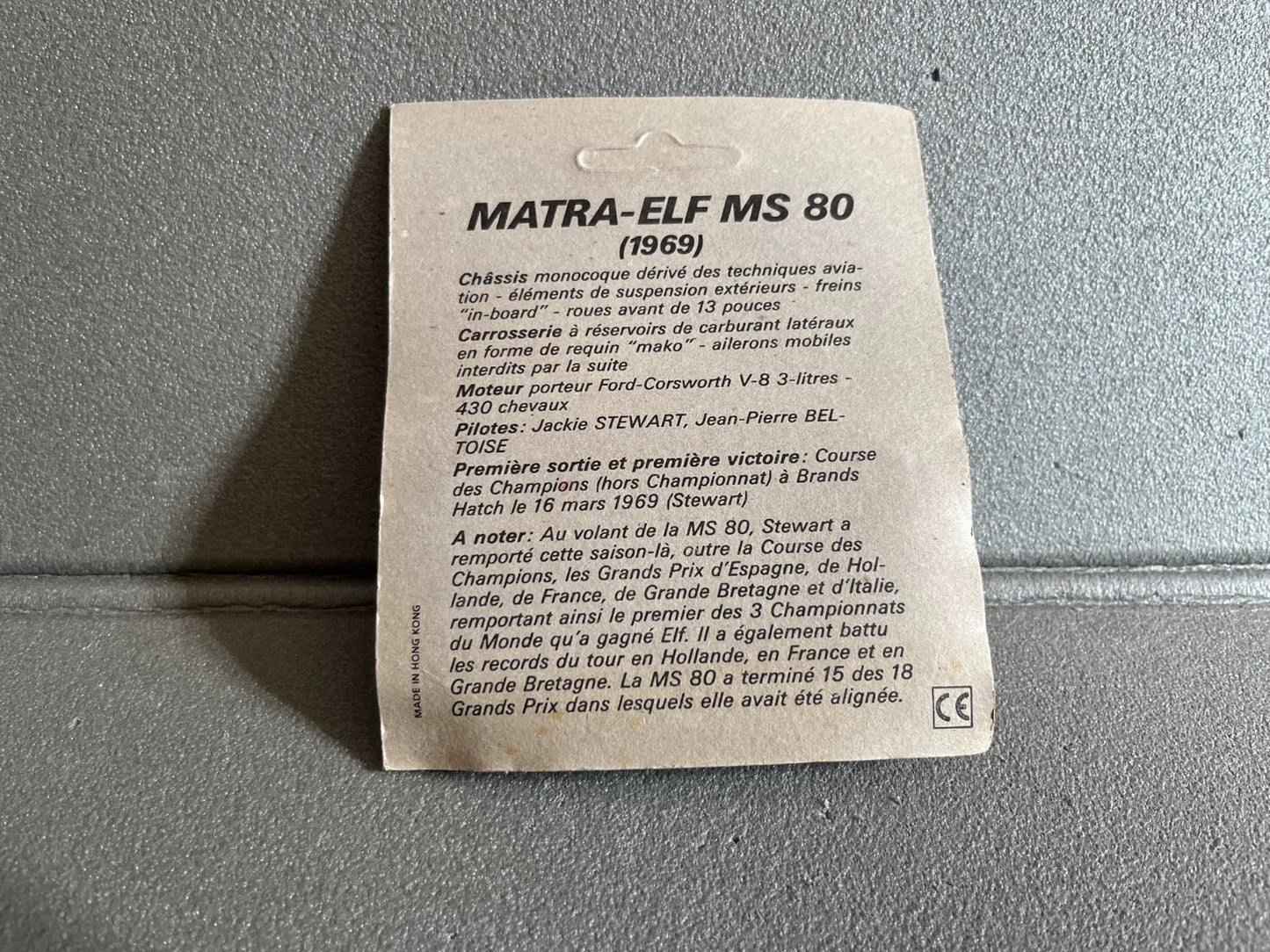 Voiture miniature F1 Matra MS 80 1969 Elf Competition 1/53 Type Majorette