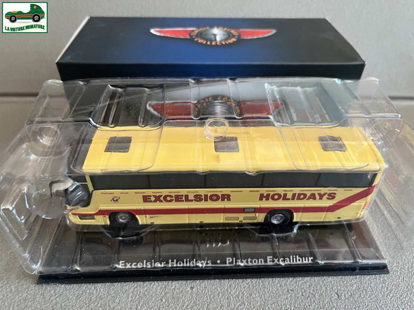 Voiture miniature Excelsior Holidays Plaxton Excalibur Autobus Bus Atlas 1/72