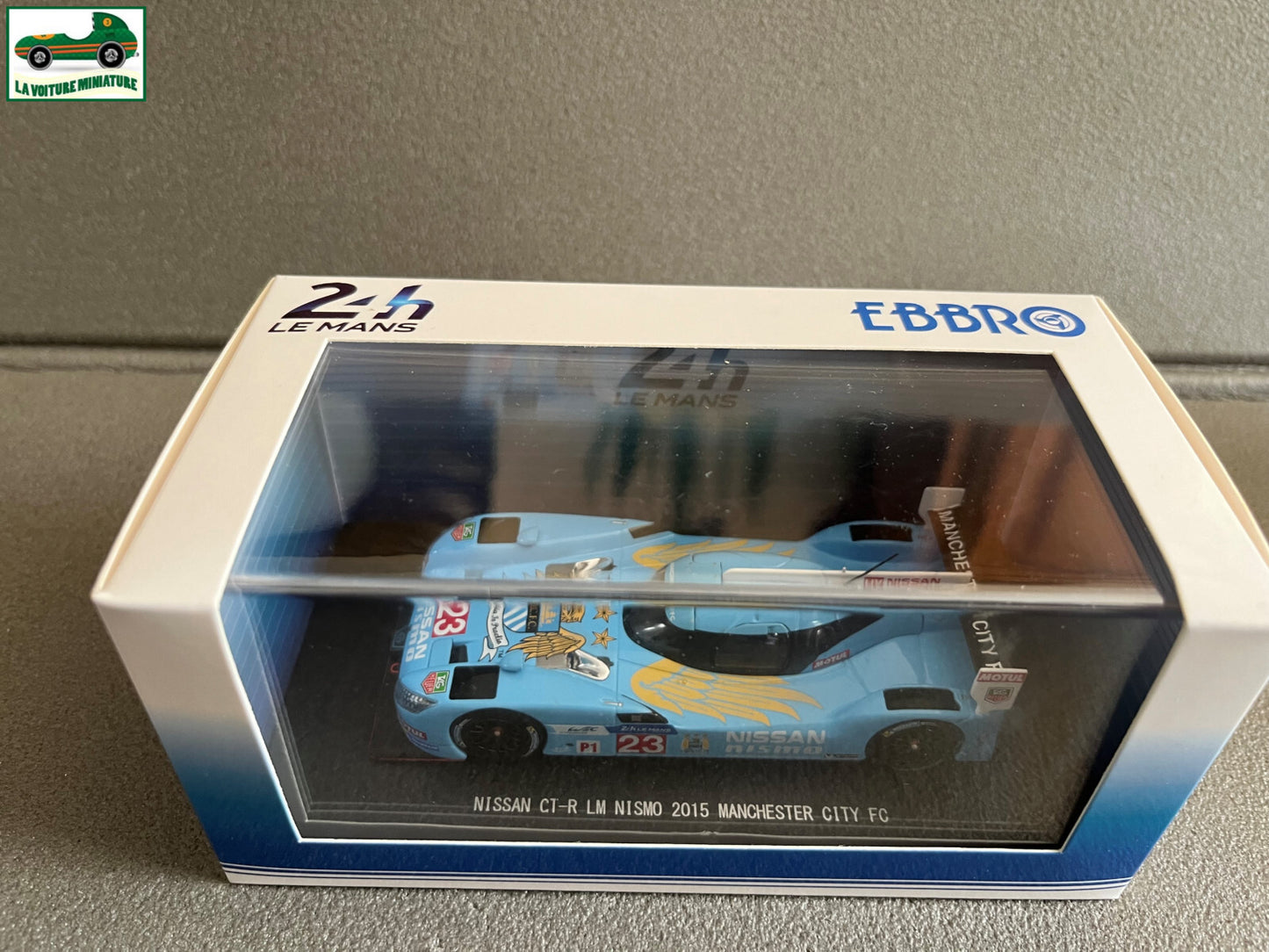 Voiture Miniature Nissan GT-R LM Nismo Manchester City 2015 Ebbro Le Mans 1/43