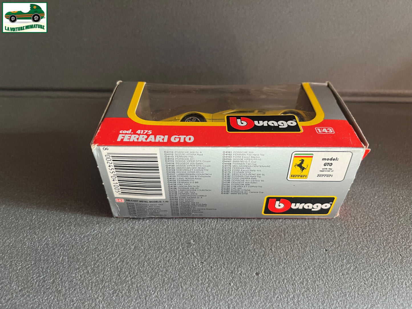 Voiture miniature Collection Ferrari GTO cod 4175 Burago 1/43