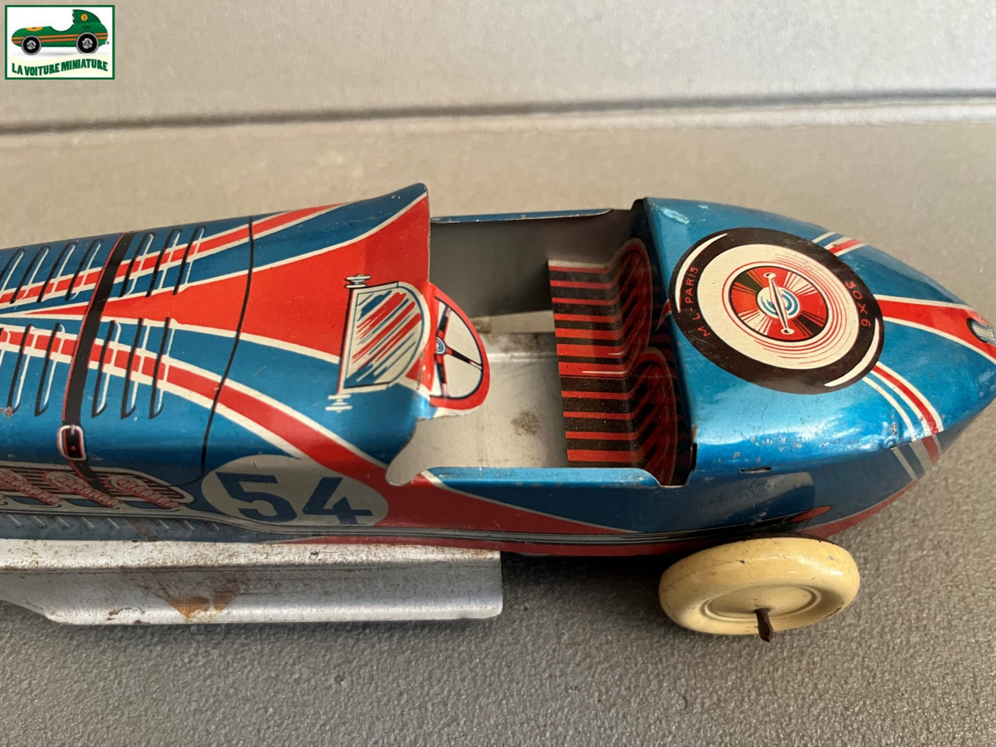 Jouet Ancien Tôle Voiture Course M L PARIS ML 510 Martinan Larnaude Vintage