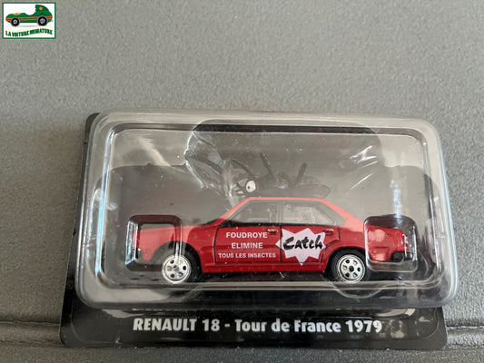 Voiture Miniature Renault 18 Catch Tour de France 1979 Vélo Norev 1/43