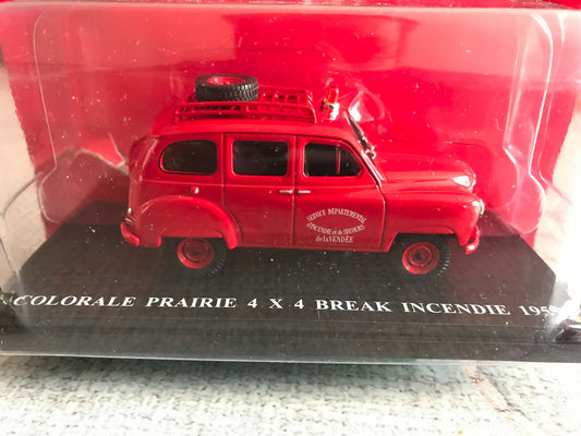 Voiture miniature Renault Colorale Prairie 4x4 Break Incendie Hachette au 1/43