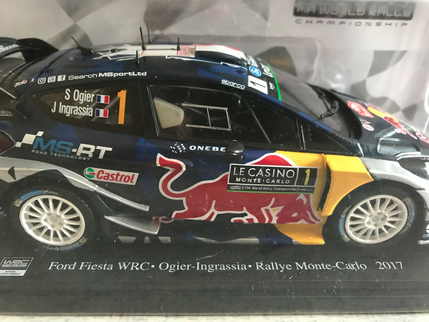 Voiture Miniature Ford Fiesta WRC Rallye Monte Carlo 2017 Ogier Ingrassia 1/24