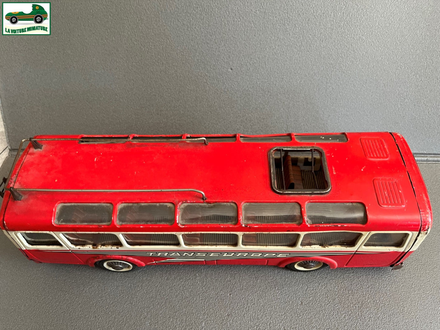 Jouet Ancien Bus Tôle Joustra autobus Setra Transeurope Vintage