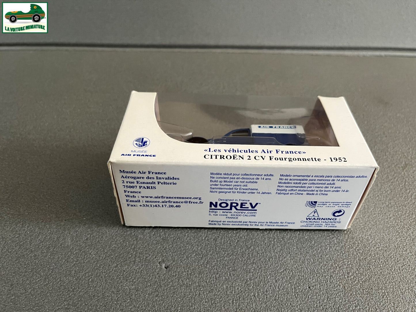Voiture miniature Citroen 2 CV Fourgonnette 1952 Air France Norev au 1/43