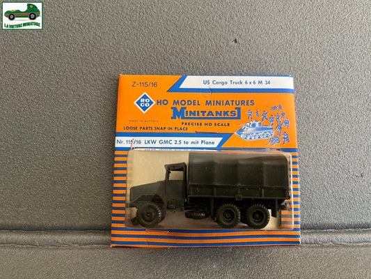 Miniature Engin Militaire Camion Z-115/16 US Cargo Truck Roco Minitanks 1/87 HO