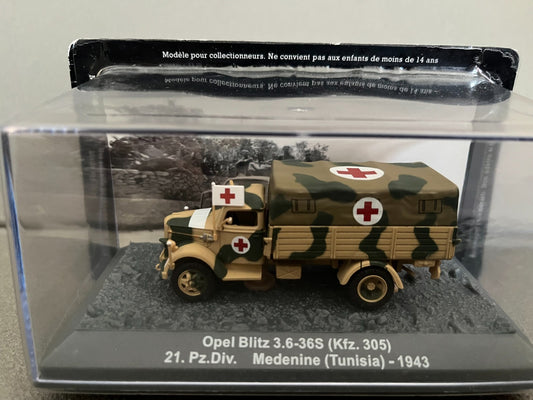 Miniature Militaire Char Tank Blindé Camion Opel Blitz 3.6-36S 1943 Altaya 1/72