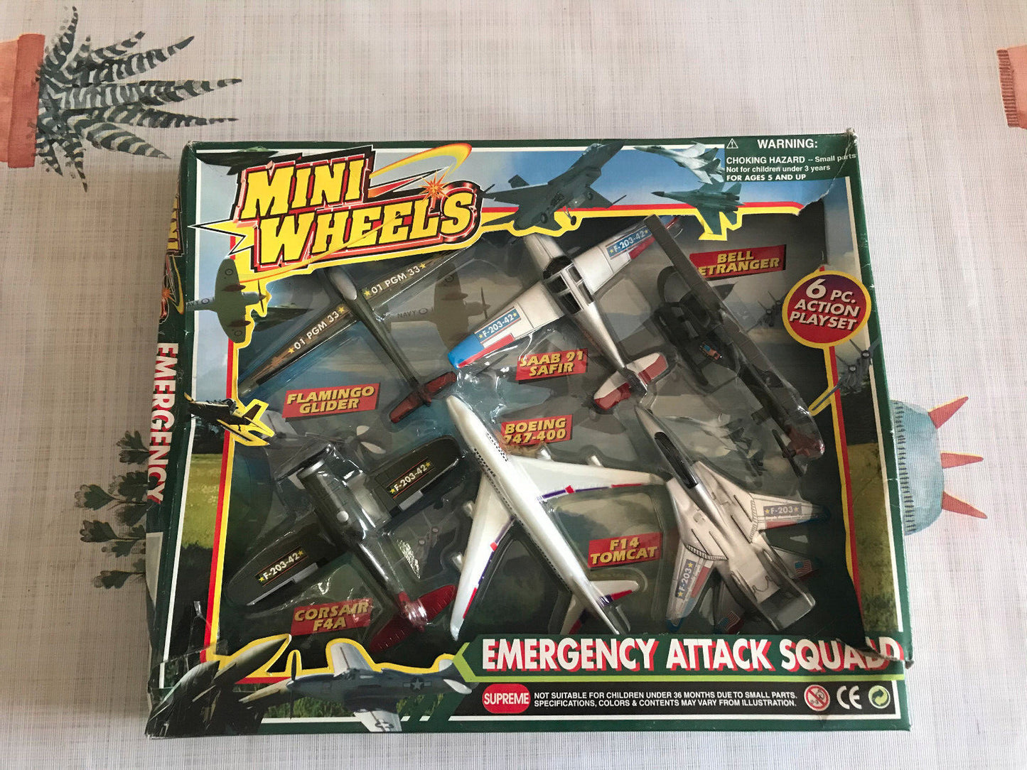 Avion miniature Set de 6 Emergency Attack Squad Mini Wheels Supreme NO. 906 AC