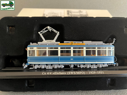 Voiture Miniature Tramway Ce 4/4 Elefant SWS/MFO 1929 1931 Ixo Atlas au 1/87