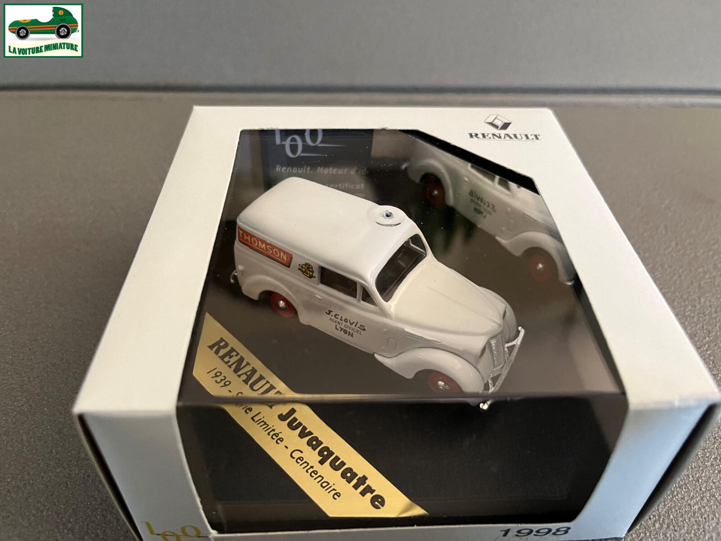 Voiture Miniature Renault Juvaquatre Thomson Centenaire Eligor au 1/43