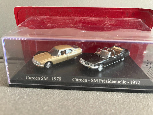Voiture Miniature Duo Citroen SM 1970 Présidentielle Universal Hobbies 1/87 HO