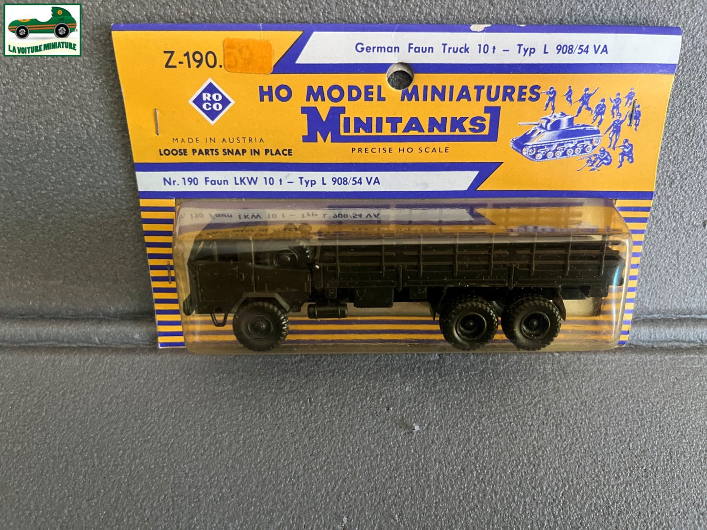 Miniature Engin Militaire Camion Z-190 German Faun Truck Roco Minitanks 1/87 HO