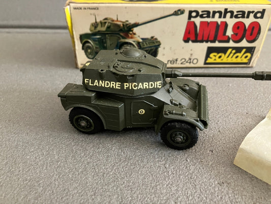 Ancienne Miniature Militaire Blindé char Panhard AML 90 240 Solido France 1/50