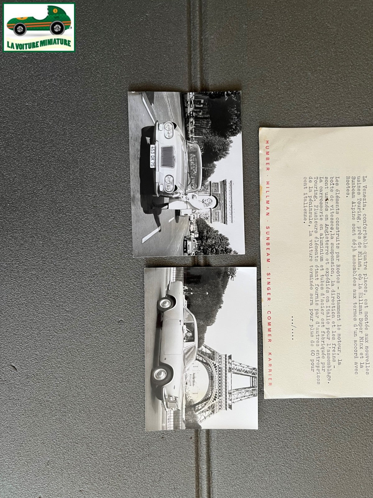 Ancien Documentation Automobile Communiqué Presse Rootes Motors Sunbeam Photo