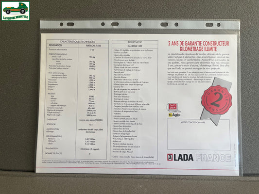 Ancien Dépliant Brochure Documentation Automobile Lada Natacha