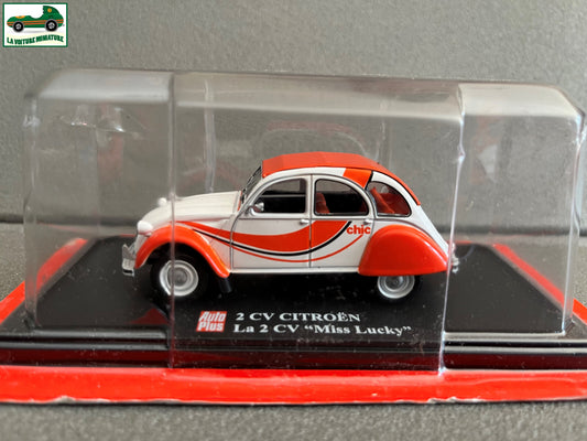 Voiture miniature Citroen 2cv 2 cv Miss Lucky Auto Plus Hachette 1/43