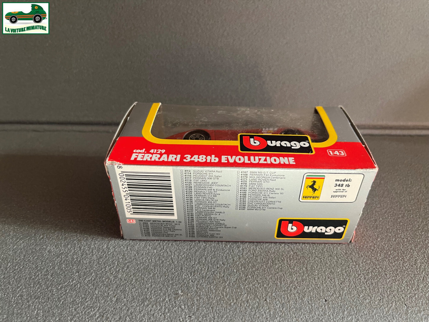 Voiture miniature Collection Ferrari 348 tb Evoluzione tb cod 4129 Burago 1/43