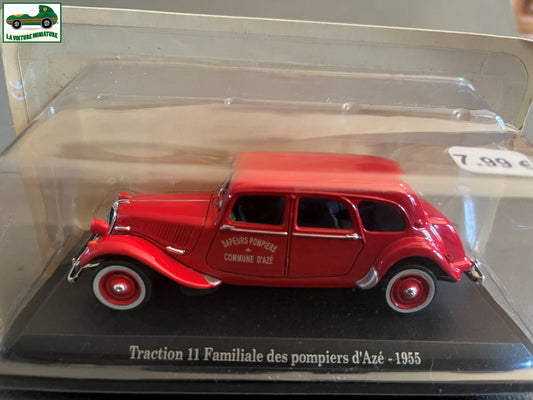 Voiture Miniature Citroen Traction 11 Familiale Pompiers d'Azé 1955 au 1/43