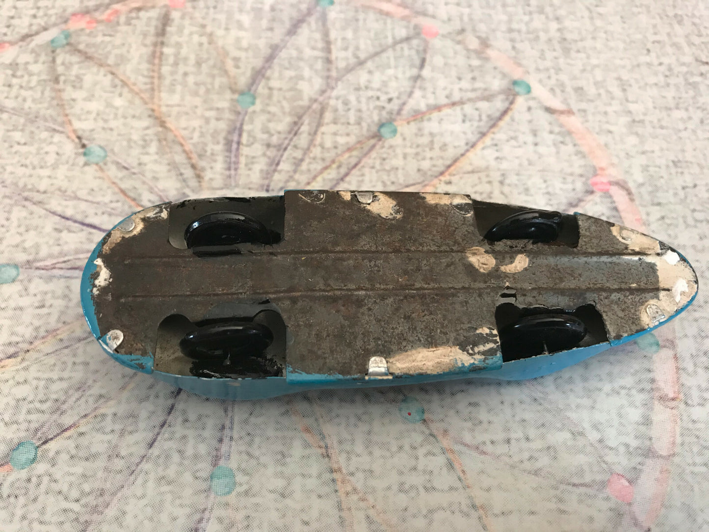 Ancienne Voiture Miniature Course Metal Tole Repeint 11,5cm Epave