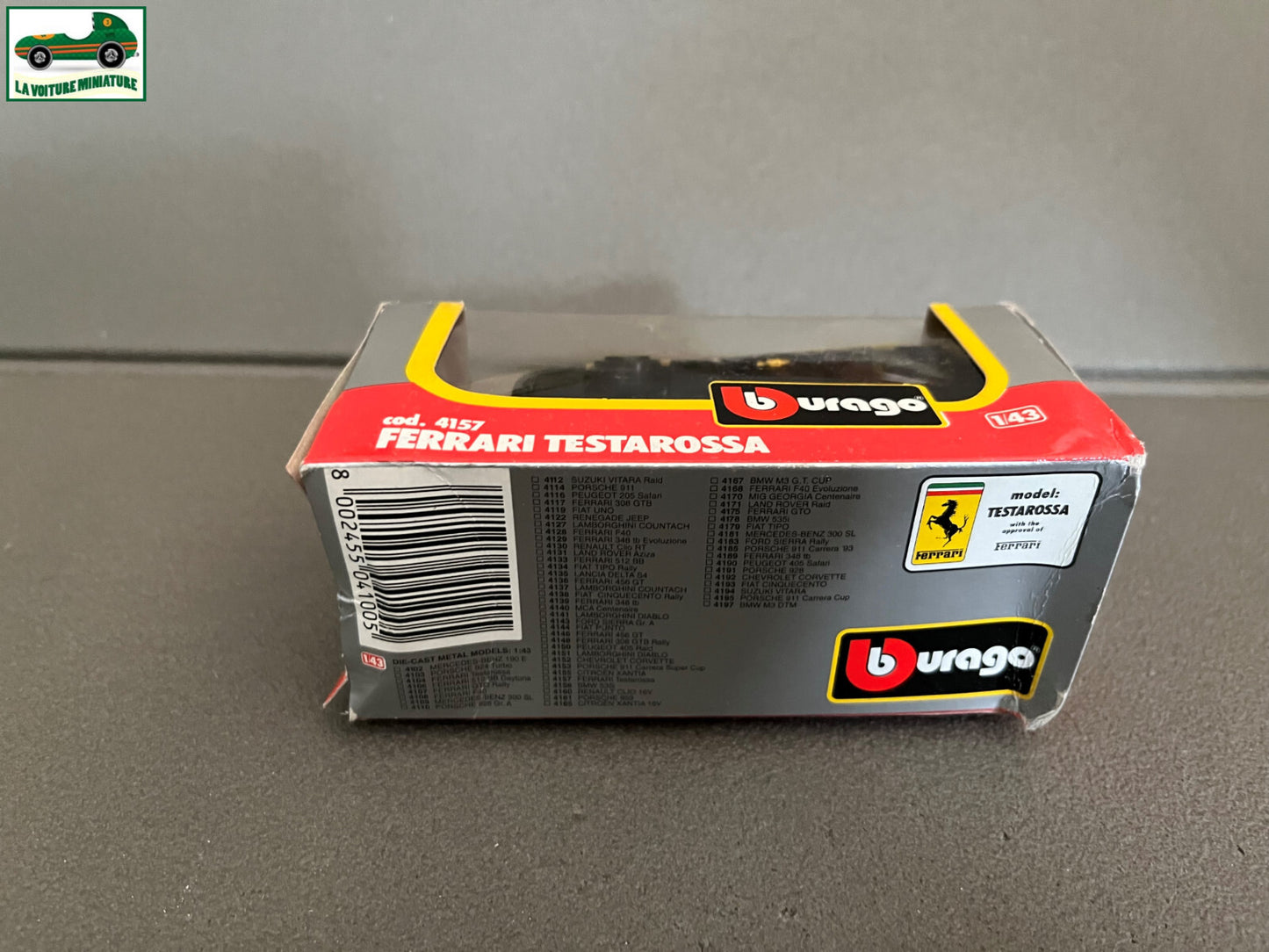 Voiture miniature Ferrari Testarossa cod. 4157 Burago au 1/43