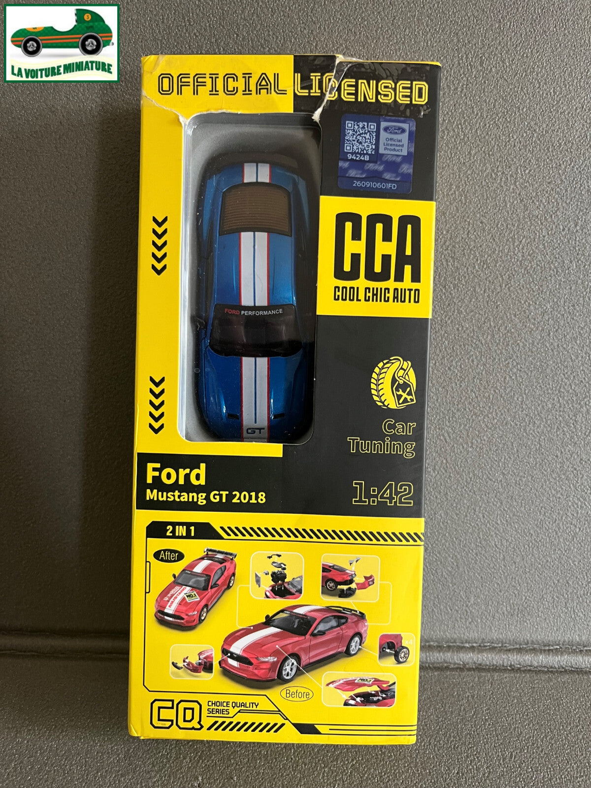Voiture Miniature Ford Mustang GT 2018 Tuning CCA Cool Chic Auto 1/42 non 1/43