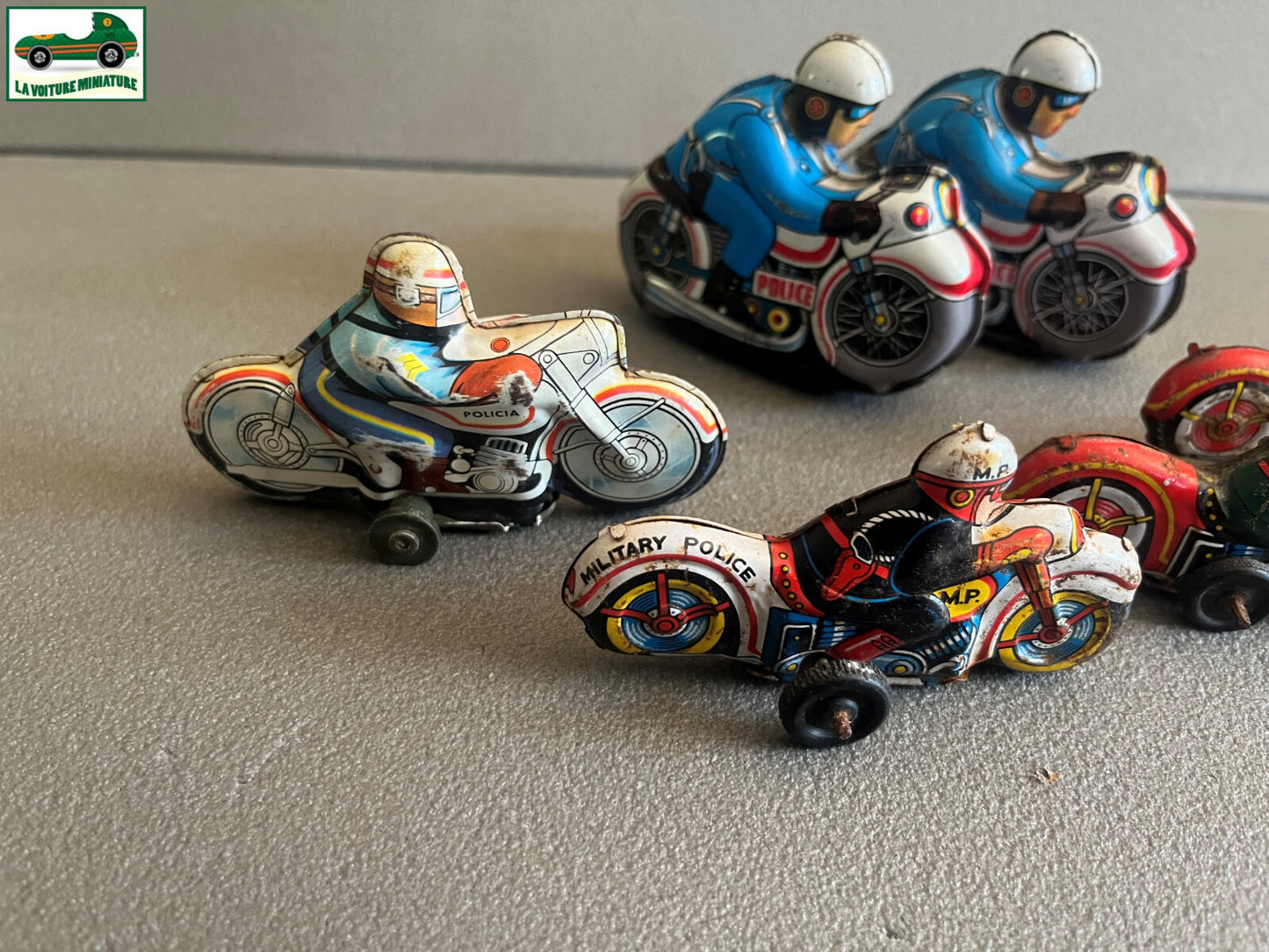 Ancienne Miniature Métal Tôle Mécanisme Lot 6 Moto Japan Korea