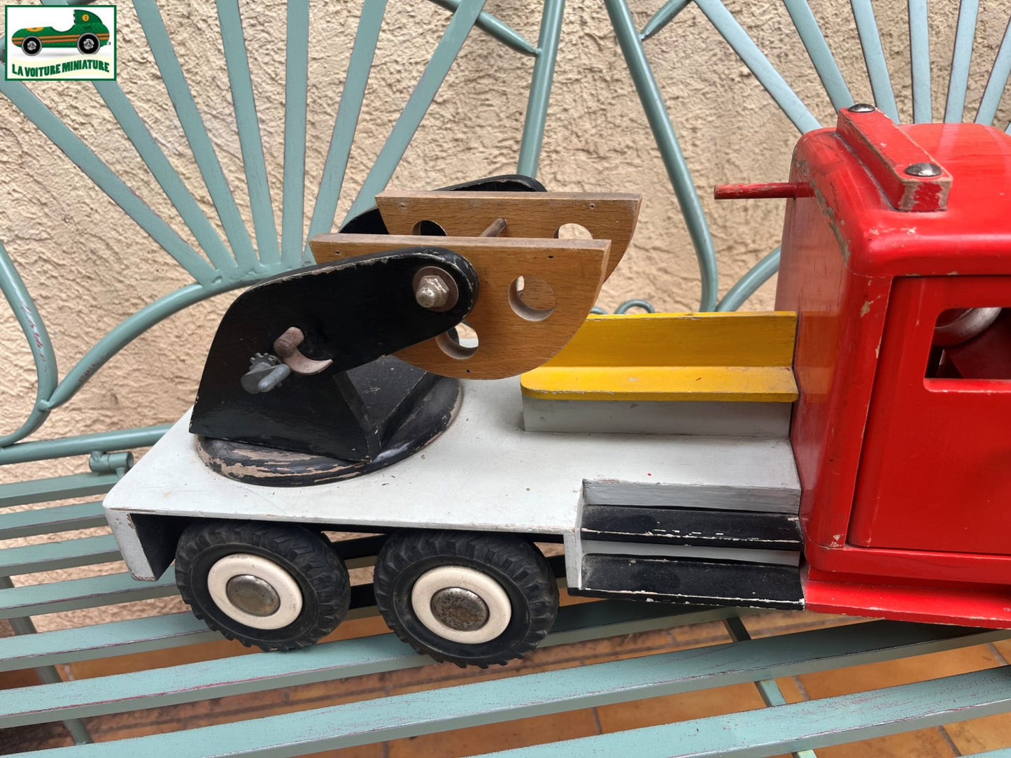 Grand et Ancien Jouet en Bois Camion VEITH Germany 1950 Incomplet 60cm Vintage