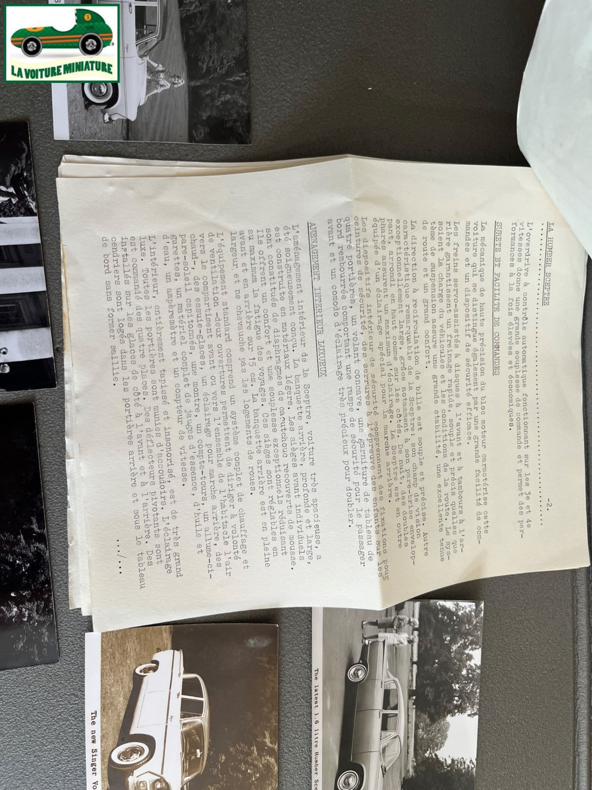 Ancien Documentation Automobile Communiqué Presse Rootes Motors Humber Photo
