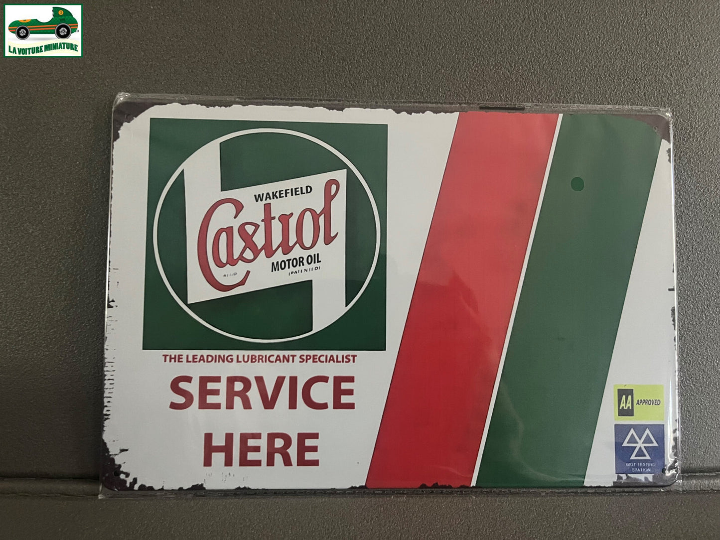 Plaque Métal Voiture Automobile Garage Huile Moteur Castrol 20 x 30 cm