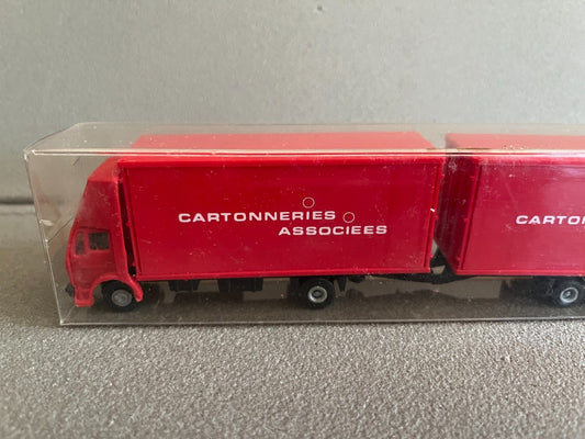 Miniature Camion Semi Remorque Mercedes Sibur Cartonneries Associees 1/87 HO