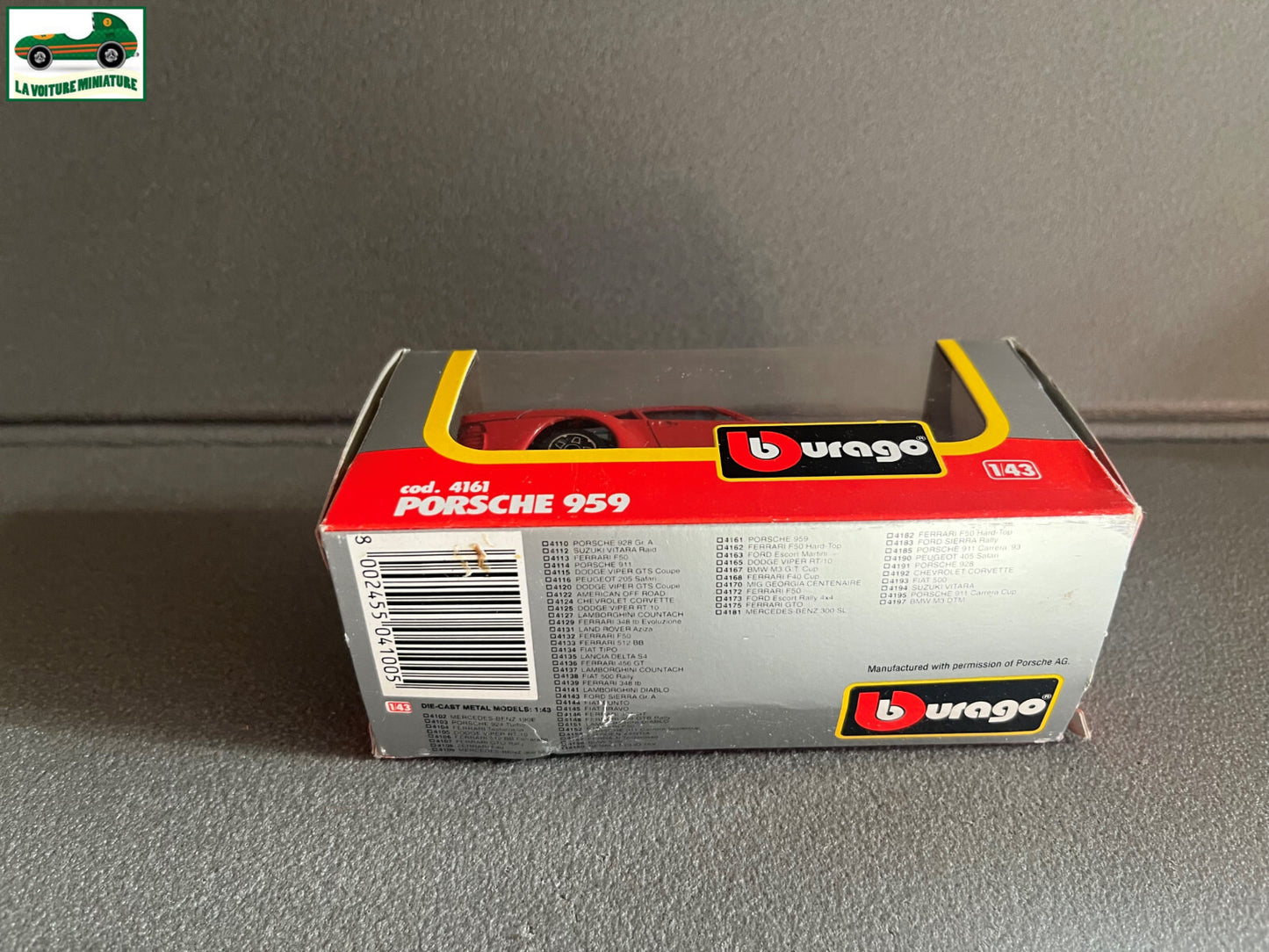 Voiture miniature Burago Porsche 959 cod 4161 au 1/43