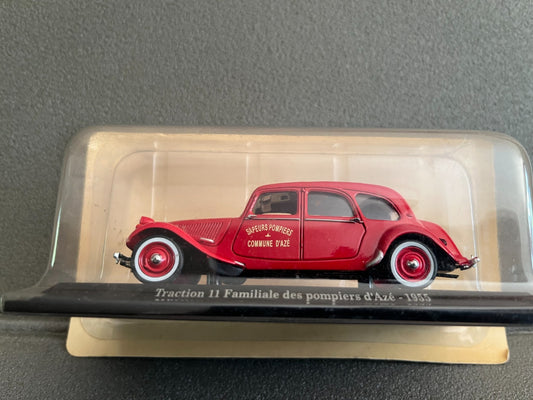 Voiture Miniature Citroen Traction 11 Familiale Pompiers d'Azé 1955 au 1/43