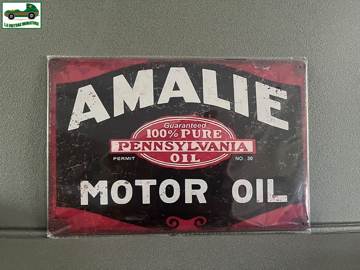 Plaque Métal Voiture Automobile Garage Huile Moteur Amalie 20 x 30 cm