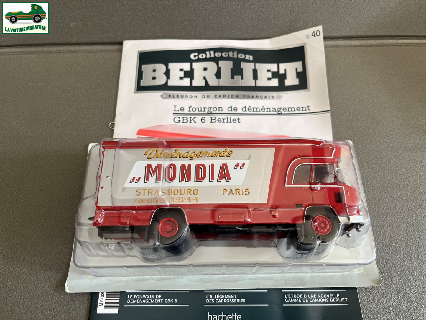 Voiture miniature Camion Berliet GBK 6 Déménagement Hachette 1/43