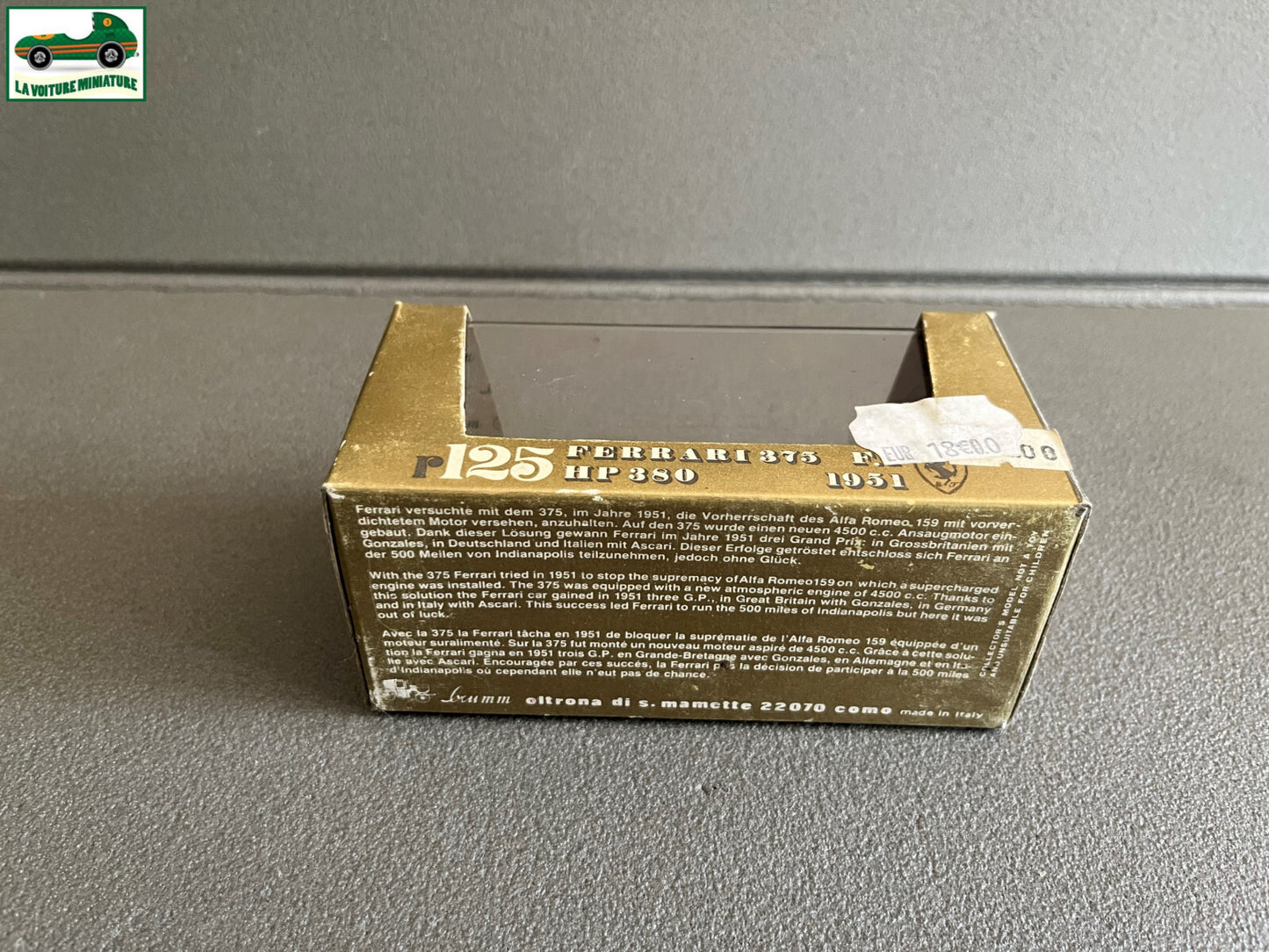 Voiture Miniature Ferrari 375 F1 Formule 1 Ascari Alberto Brumm Italy au 1/43