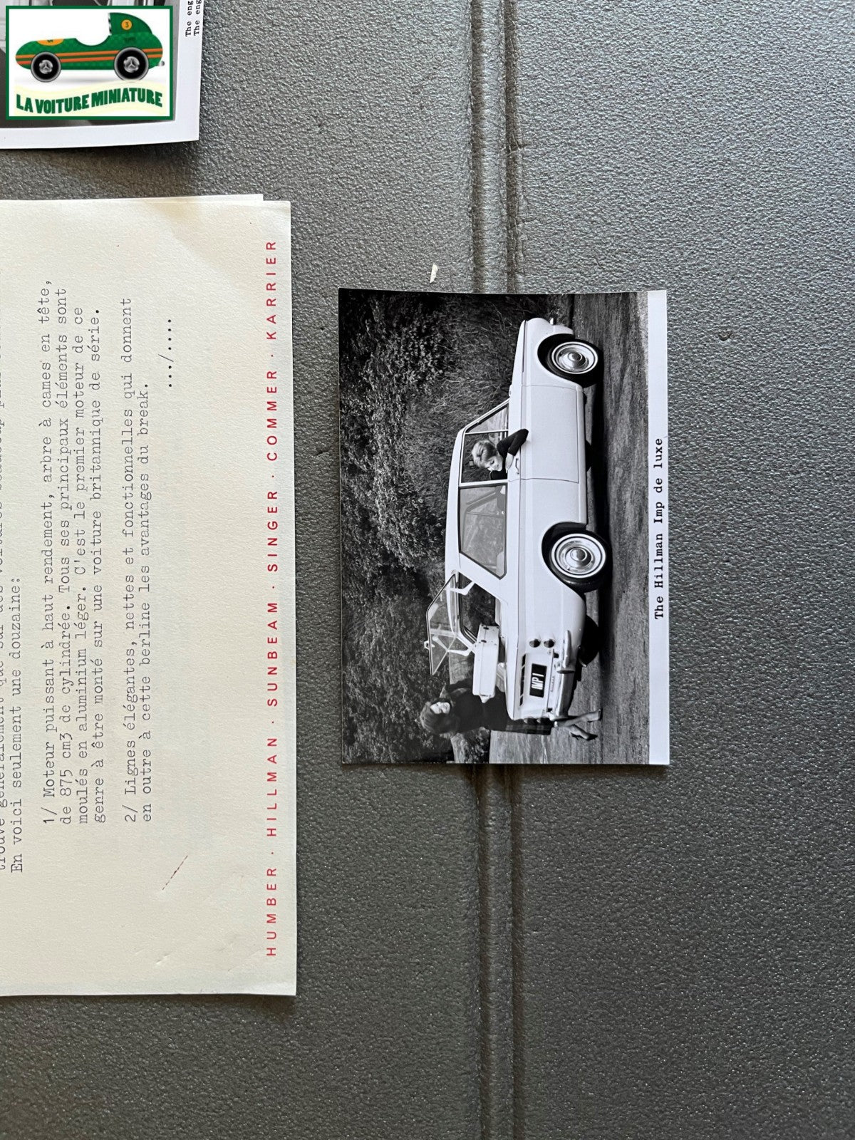 Ancien Documentation Automobile Communiqué Presse Rootes Motors Hillman Photo