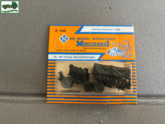 Miniature Engin Militaire Camion Z-240 Unimog Personnel Roco Minitanks 1/87 HO