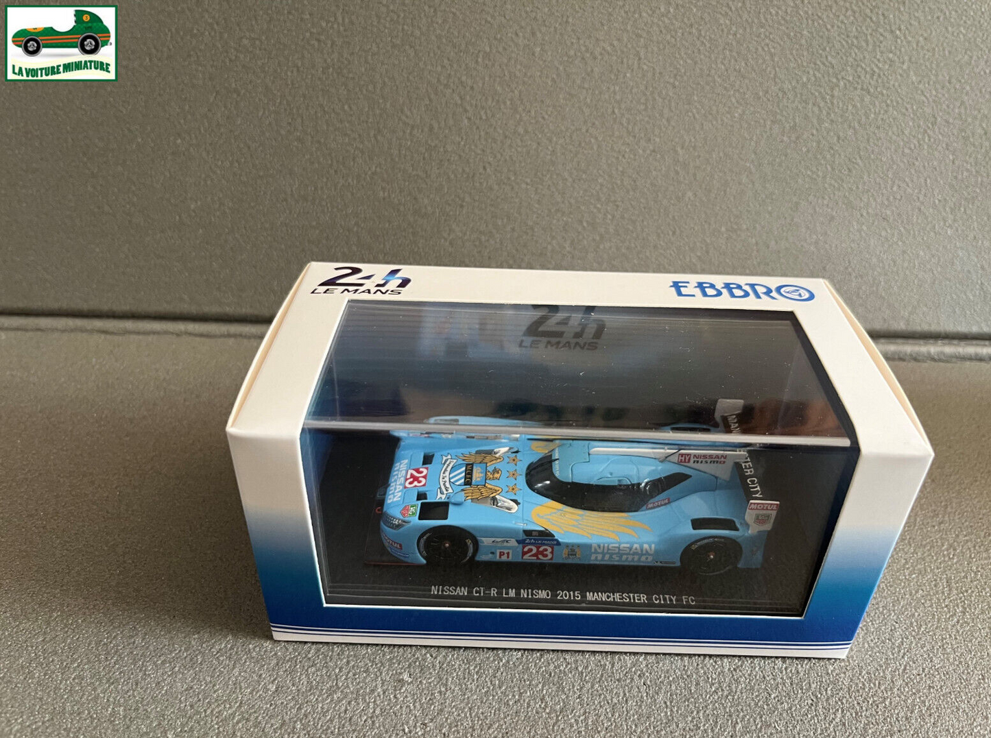 Voiture Miniature Nissan GT-R LM Nismo Manchester City 2015 Ebbro Le Mans 1/43