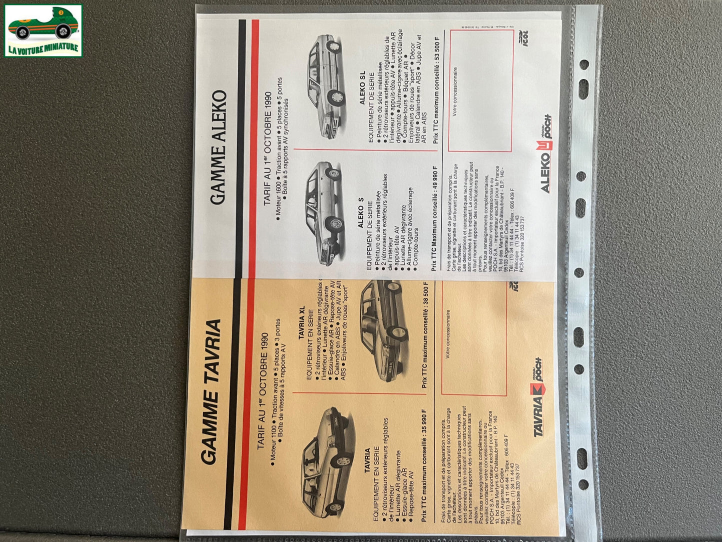 Ancien Dépliant Brochure Documentation Automobile Lada Poch Tarif 1991
