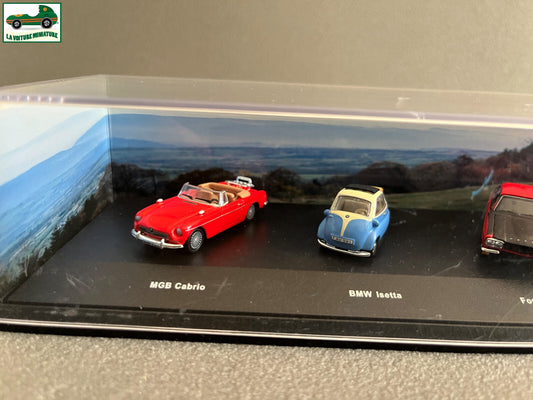 Voiture miniature Coffret Schuco MGB BMW Isetta Ford Morgan au 1/72