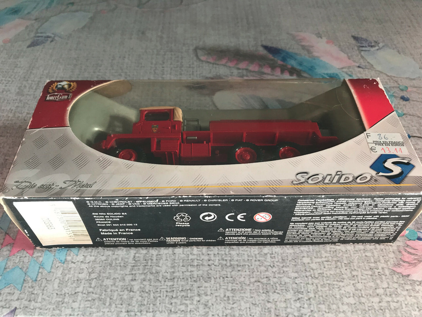 Voiture Miniature Pompiers Camion 3159 GBC Citerne Solido TonerGam 1/50