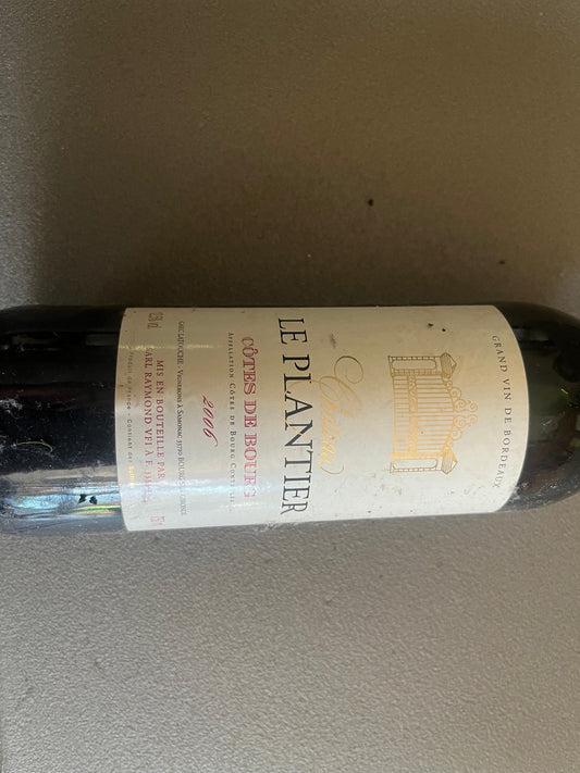 Ancienne Bouteille Vin Bordeaux Chateau Le Plantier 2006 Collection Perso