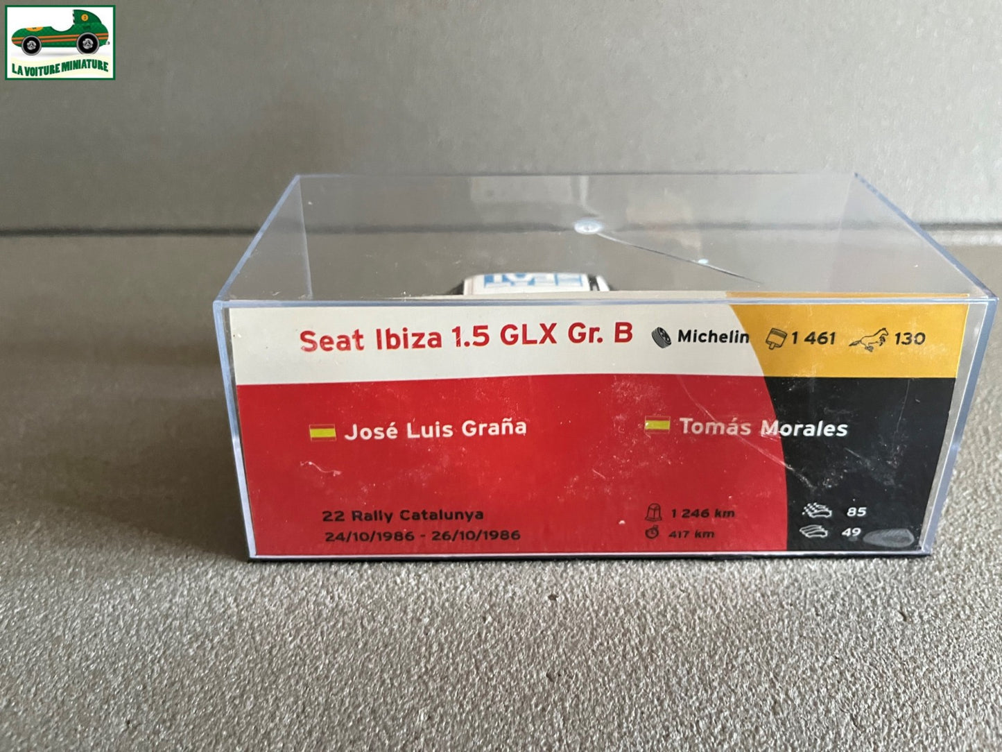 Voiture Miniature Seat Ibiza 1.5 GLX Gr.B Rallye Catalunya 1986 au 1/43