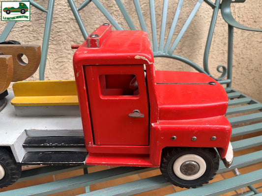 Grand et Ancien Jouet en Bois Camion VEITH Germany 1950 Incomplet 60cm Vintage