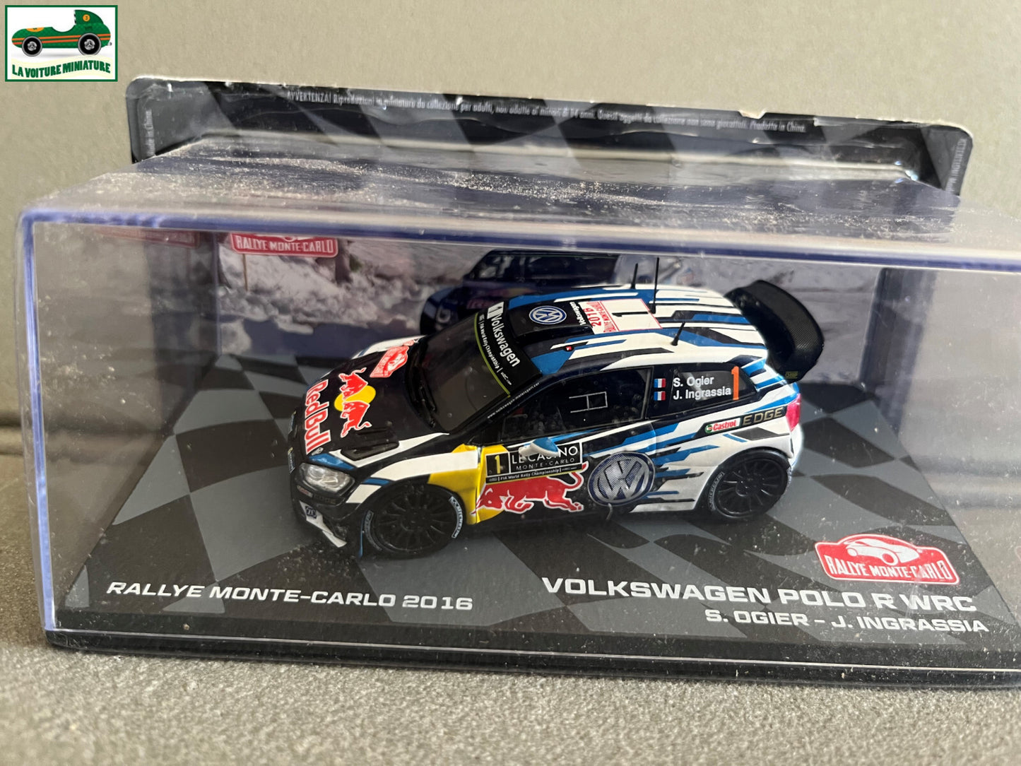 Voiture miniature Volkswagen Polo R WRC Rallye Monte Carlo 2016 Ogier 1/43