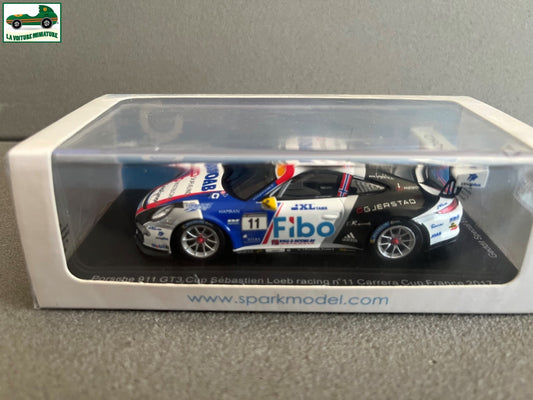 Voiture Miniature Porsche 911 GT3 Cup Loeb Carrera Cup France 2017 Spark au 1/43