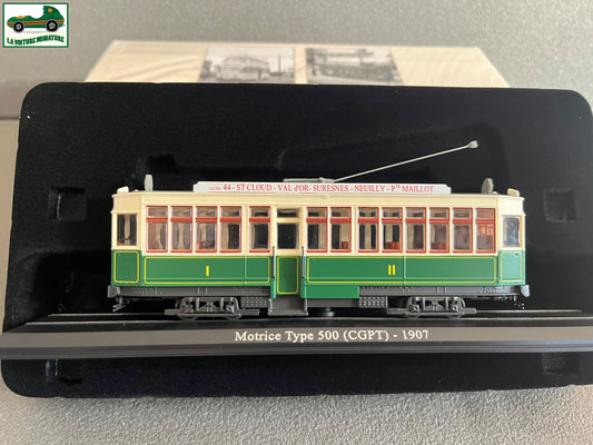 Voiture Miniature Tramway MotriceType 500 CGPT 1907 Ixo Atlas au 1/87